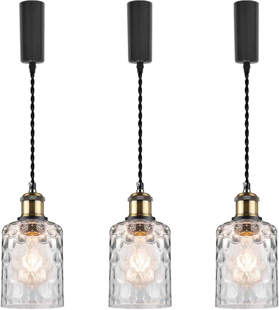 Kiven 3個セット ペンダントライト クリアガラス E26 Amazon.co.jp
