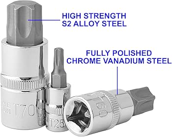 Gunpla 13 Pieces Torx Bit Socket Set T8 – T70 Chrome Vanadium