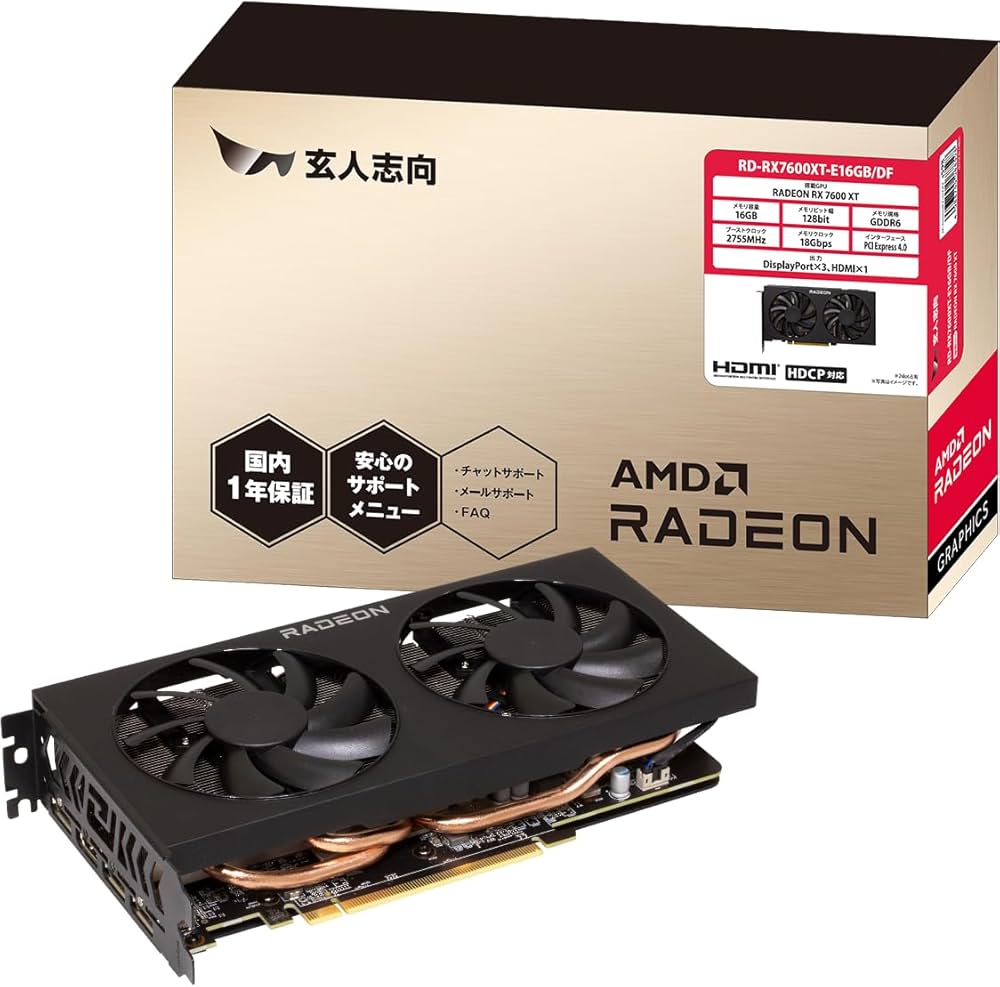Amazon | 玄人志向 Radeon RX7600XT 搭載 グラフィックボード GDDR6
