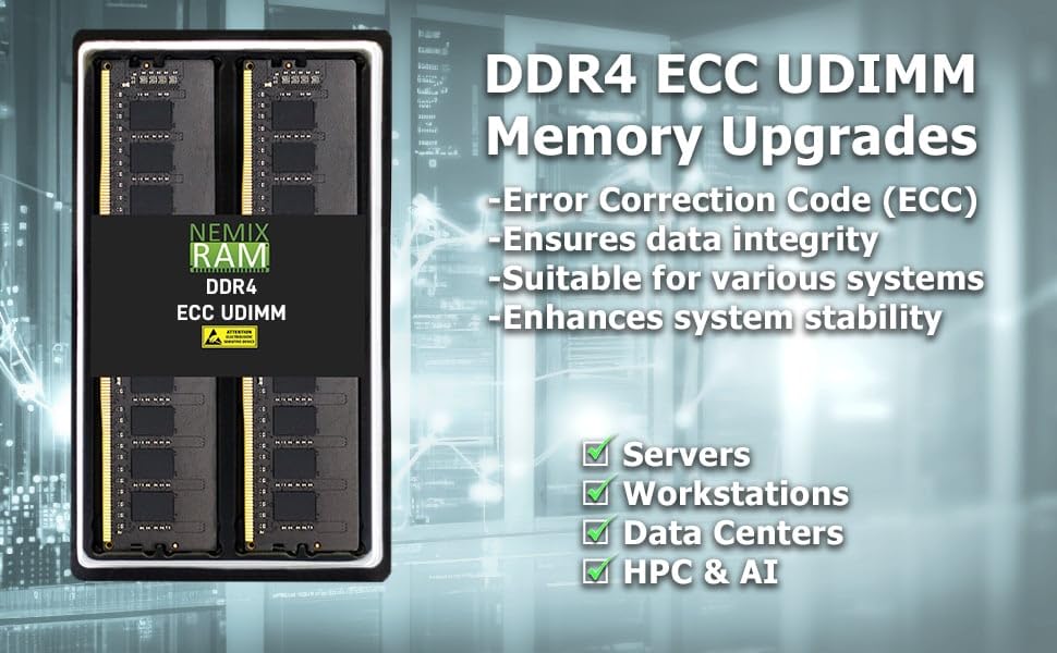 NEMIX RAM 32GB (1X32GB) DDR4 3200MHZ PC4-25600 2Rx8 1.2V CL22 288