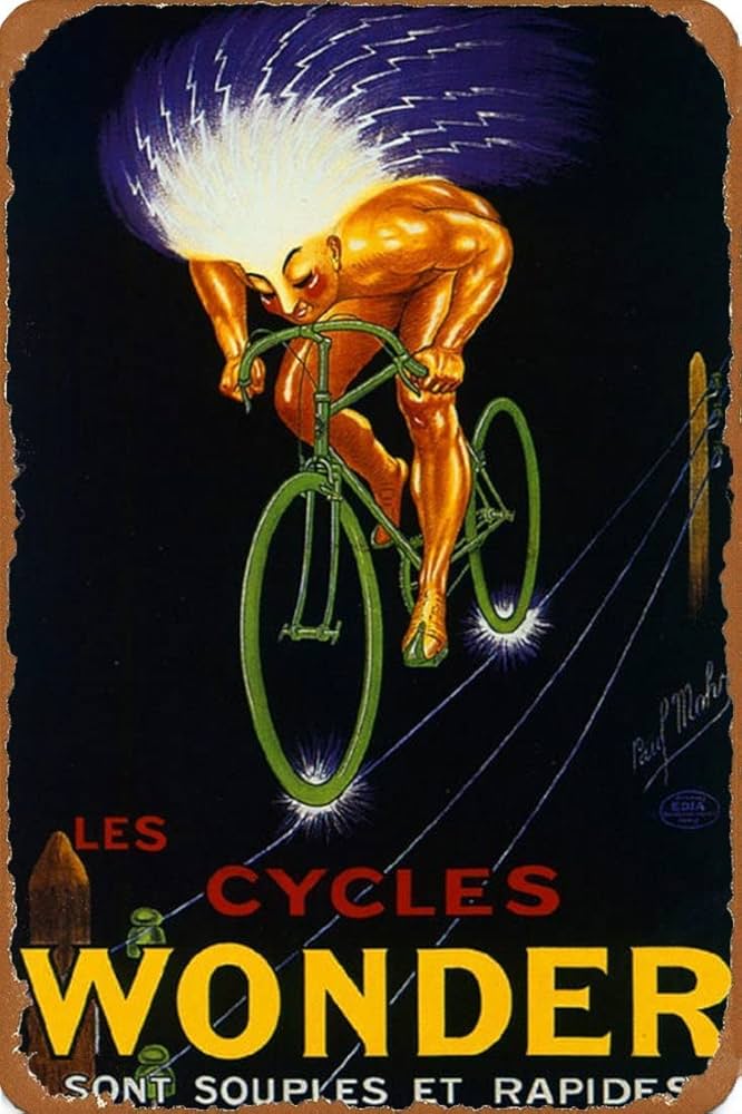 フランスの自転車メーカー「Cycles Aluminium」の古い広告看板です