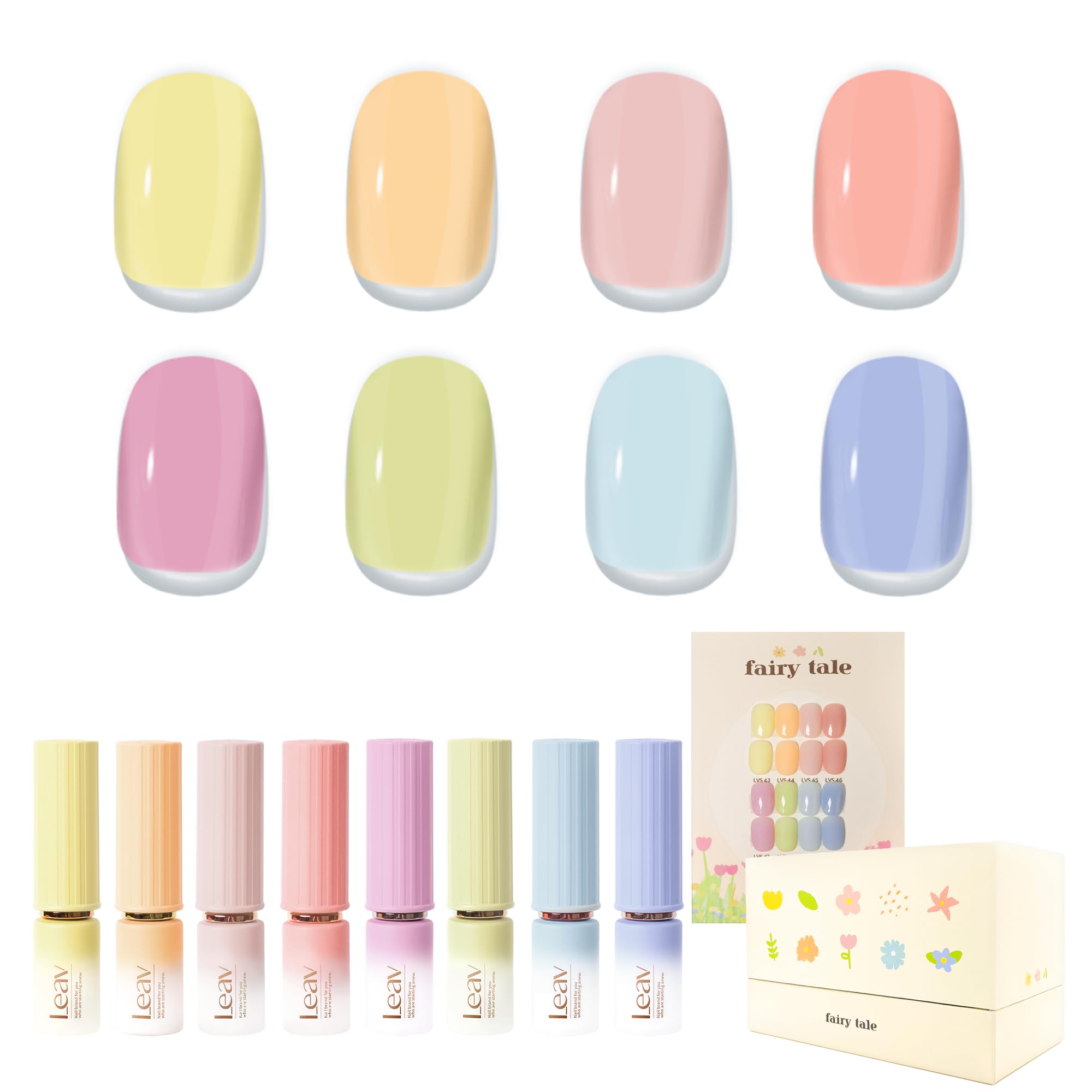 Amazon.com: Leav Fairy Tale Syrup Gel Polish 8 Colors Set, Ivory