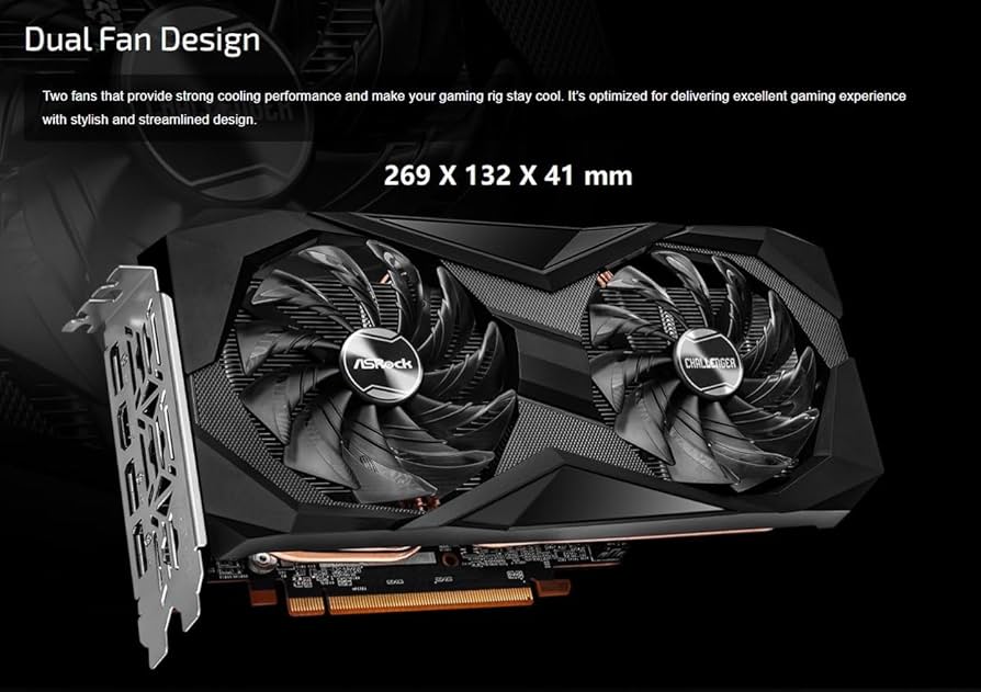 ASRock AMD Radeon RX 6600 Challenger D 8GB GDDR6 DisplayPort