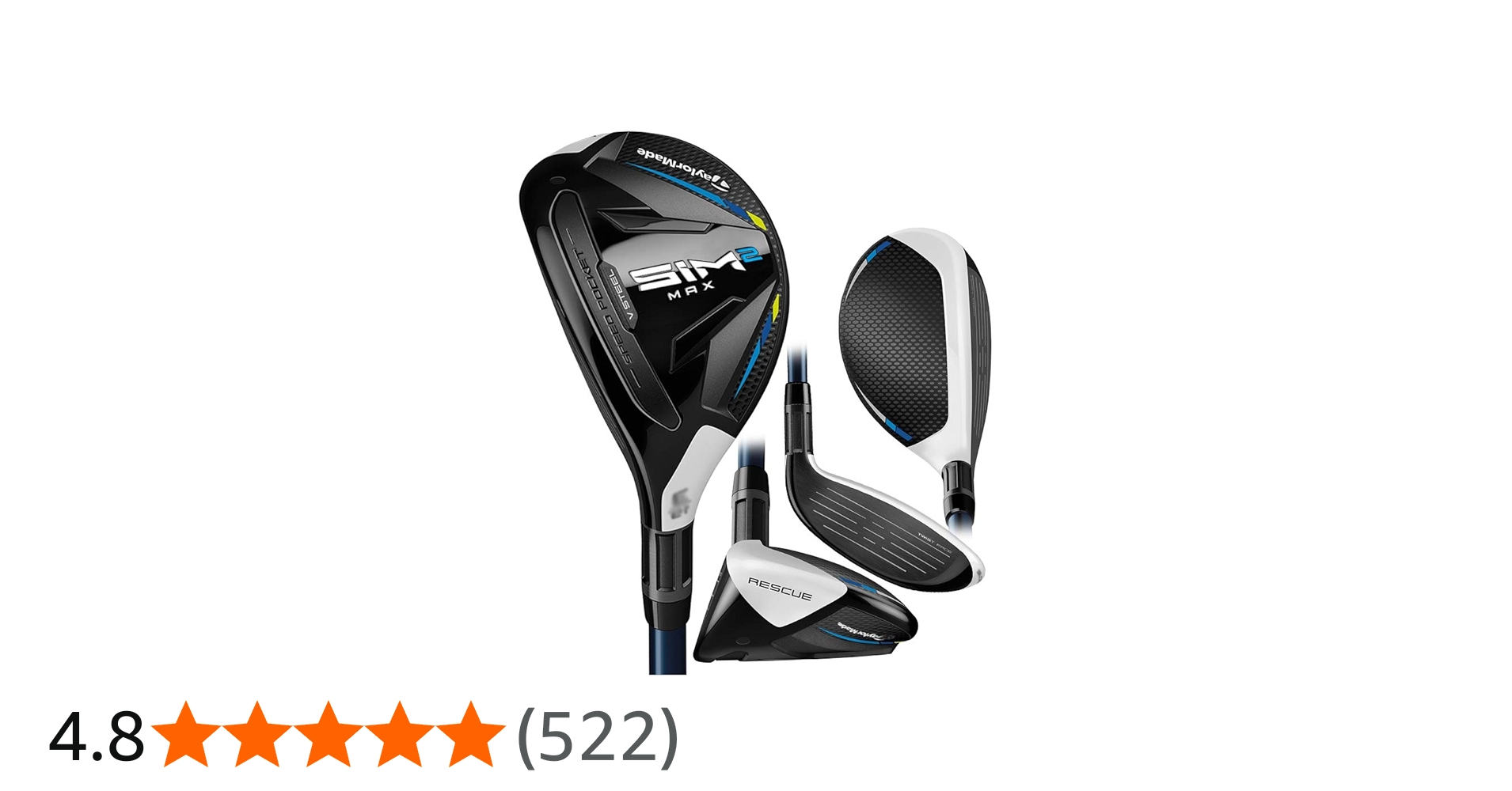 TaylorMade SIM 2 Max Rescue Mens Left Hand Graphite Stiff Rescue 4