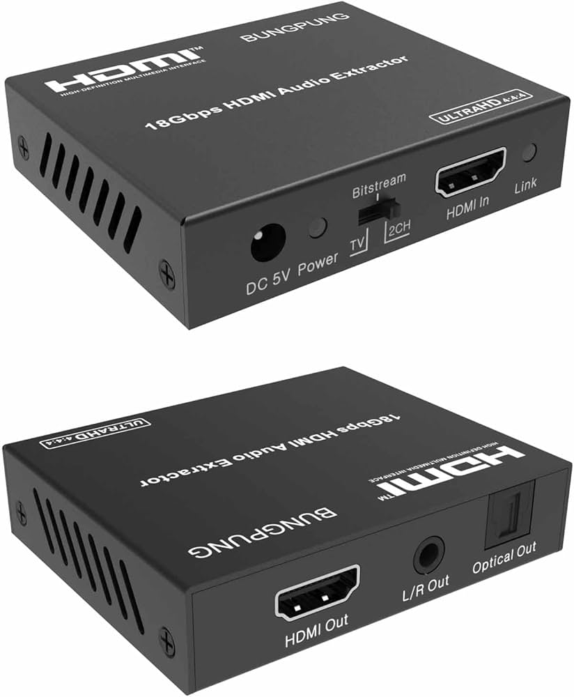 Amazon | BUNGPUNG HDMI 音声分離器、光デジタル アナログ ステレオ