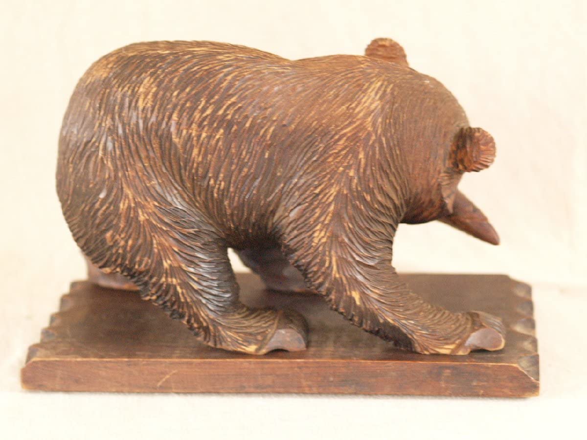 Amazon.co.jp: 昭和レトロ八雲白老記念木彫り熊26m北海道彫刻家アイヌ