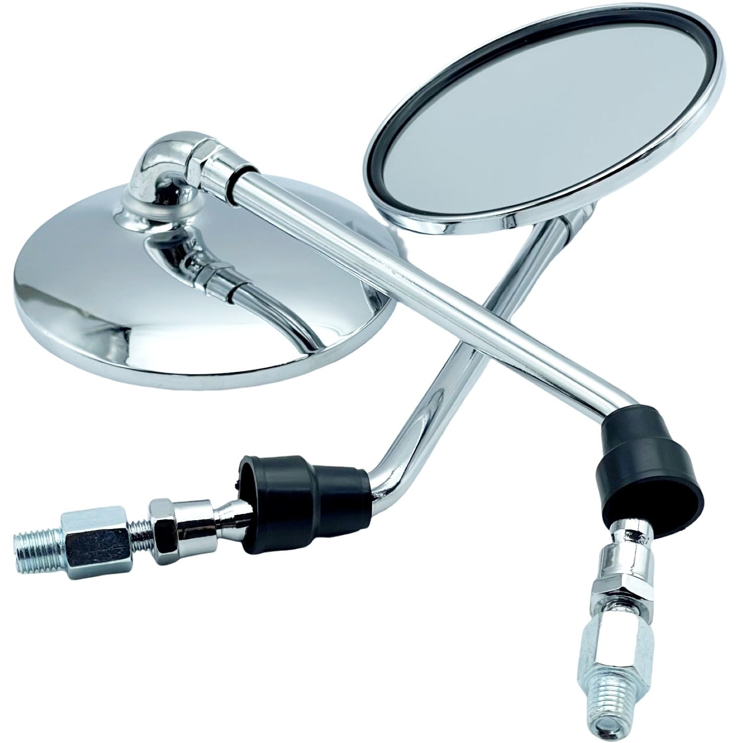 Amazon | FJmark 丸型 メッキミラー 汎用 バイクミラー 正ネジ M8 M10