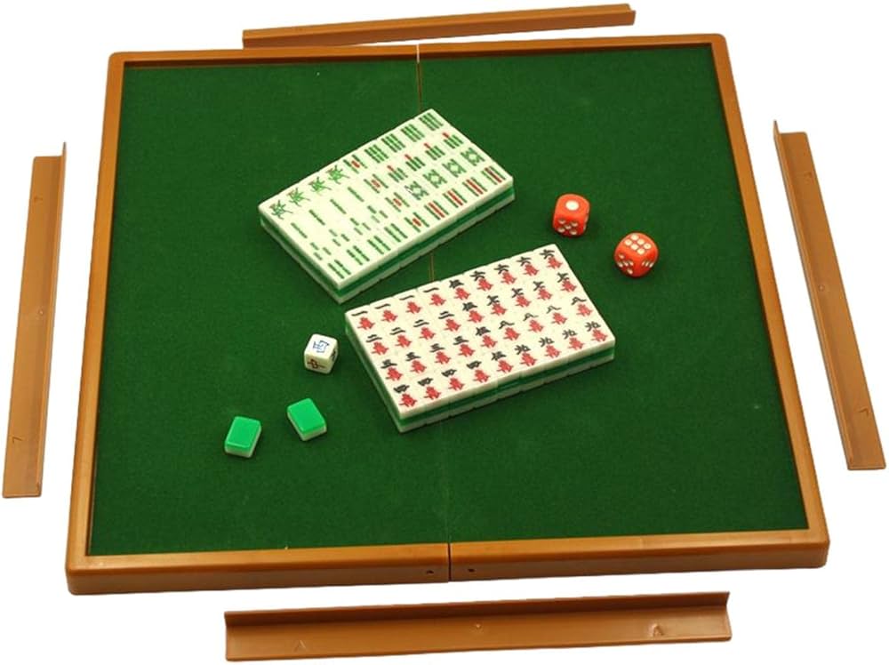 Amazon.co.jp: 麻雀 ミニサイズセット 折りたたみ卓 麻雀マット 麻雀牌