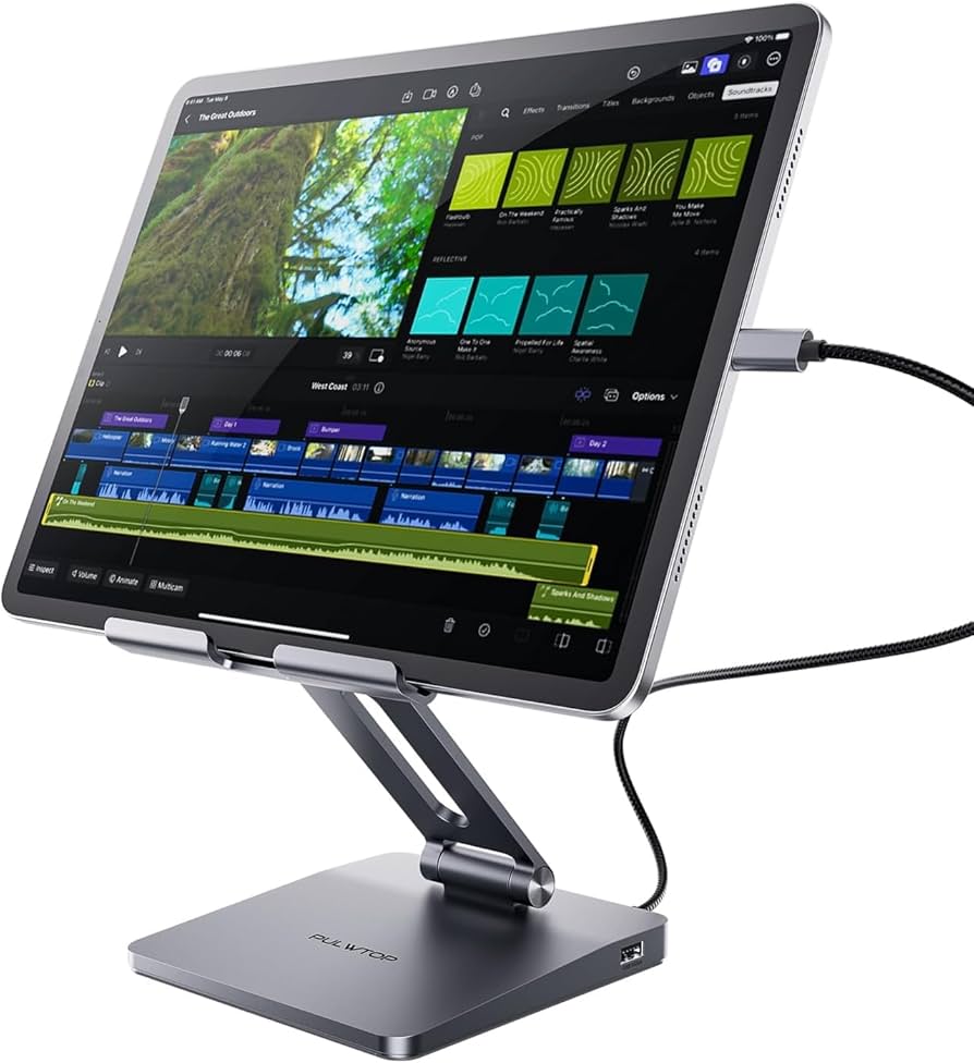 Amazon.co.jp: PULWTOP 6 in 1 iPad ハブ スタンド USB-C ドッキング