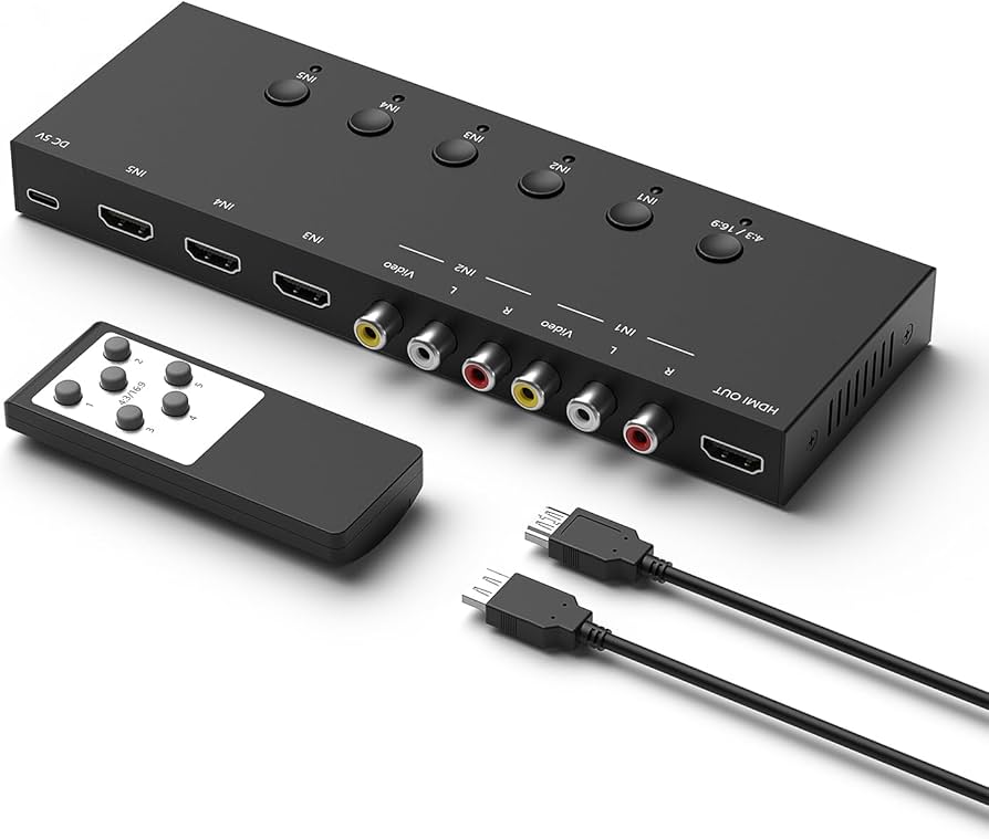 Amazon.com: Y.D.F 3 Way HDMI 2.0 Switcher + 2 RCA to HDMI