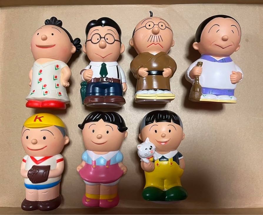 Amazon.co.jp: サザエさん 長谷川町子美術館 貯金箱 ソフビ 7点 : おもちゃ