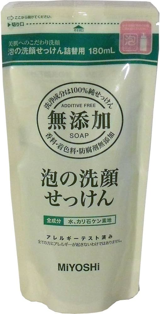 Amazon | ミヨシ石鹸 無添加 泡の洗顔せっけん 詰替用 180mL ×10個