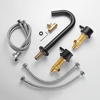 Amazon | BiaoTeng 洗面台 蛇口 3穴 洗面所蛇口混合水栓 温冷真鍮