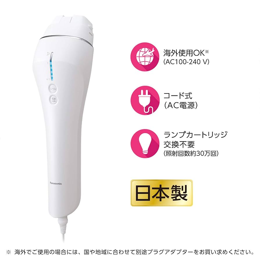 Panasonic 脱毛器 ES-CWP81 本体とアタッチメント Panasonic 脱毛器 ES