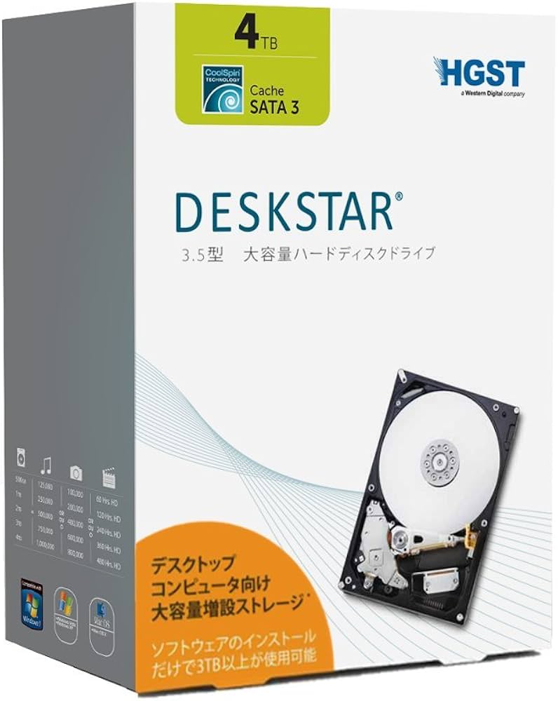 Amazon | HGST(エイチ・ジー・エス・ティー) Deskstar 4TB パッケージ