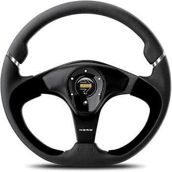 Amazon | MOMO(モモ) ステアリング ネロ 35パイ BK/スエード N-2
