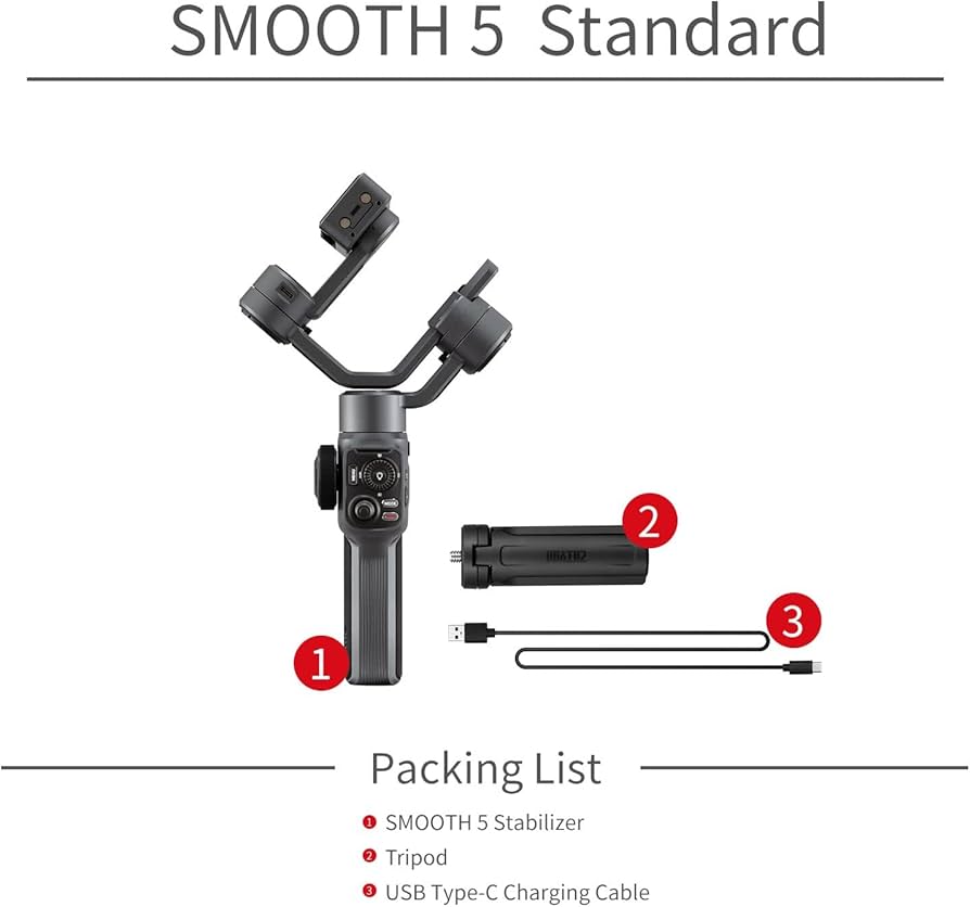 Amazon.com: ZHIYUN Smooth 5 3-Axis Handheld Gimbal Stabilizer with