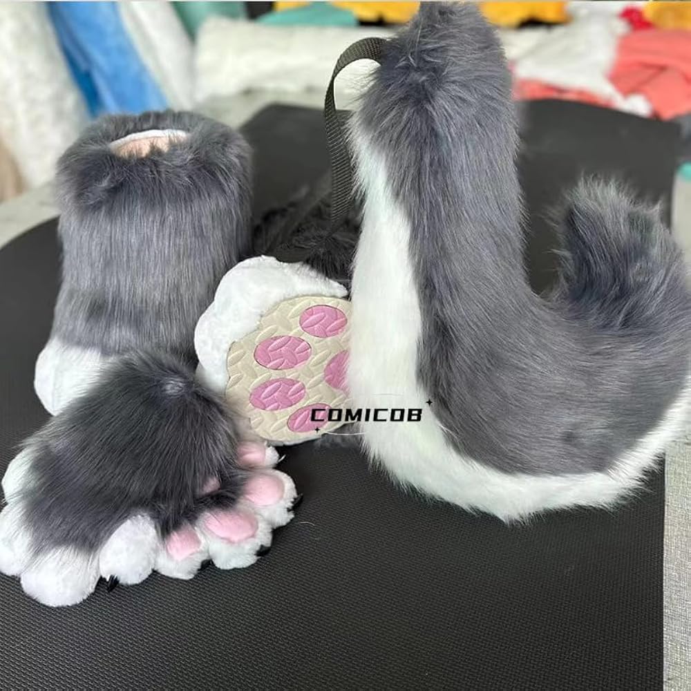 Amazon | [ベンサスです] ケモノ 着ぐるみ マスク コスプレ ファー