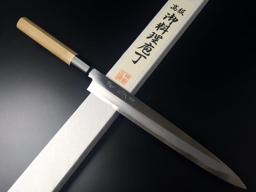 Amazon.co.jp: 有次 包丁 柳刃 特製 240mm 刺身包丁 白鋼2 日本製 鞘付
