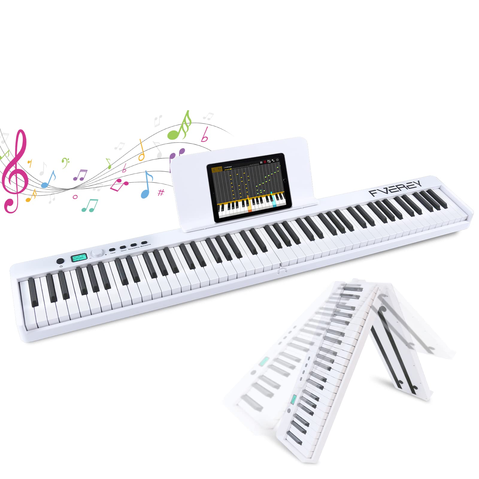 Amazon.co.jp: FVEREY 電子ピアノ 88鍵盤 折り畳みキーボード ピアノ