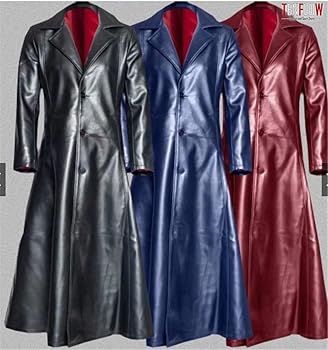 Amazon | [Tenflow] レザーコート メンズ ロングコート トレンチコート