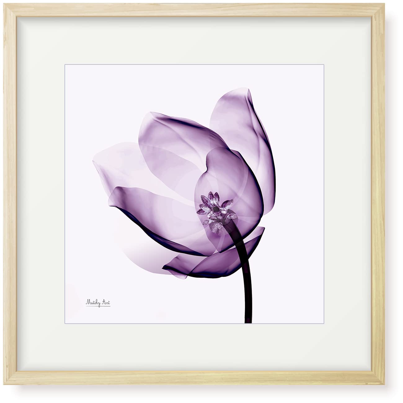 Amazon.co.jp: 絵画「紫色のチューリップ」インテリア 絵 花 アート