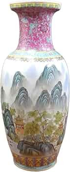 中国・景徳鎮様式の大型花瓶（山水図）です 中国・景徳鎮様式の大型