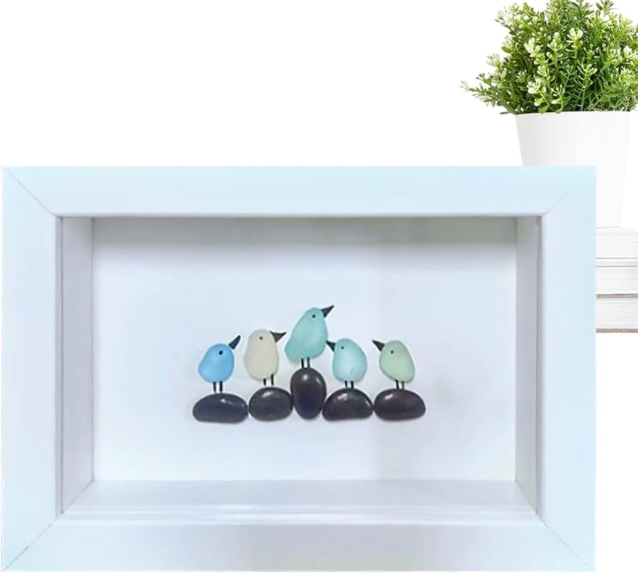 Amazon.co.jp: シーグラスアートフレーム、額入り海岸アート、ビーチ