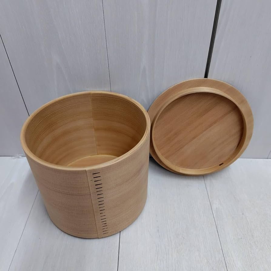 Amazon.co.jp: 曲水指杉木地直径17.5cm×高さ16.5cm木製曲げわっぱ茶道