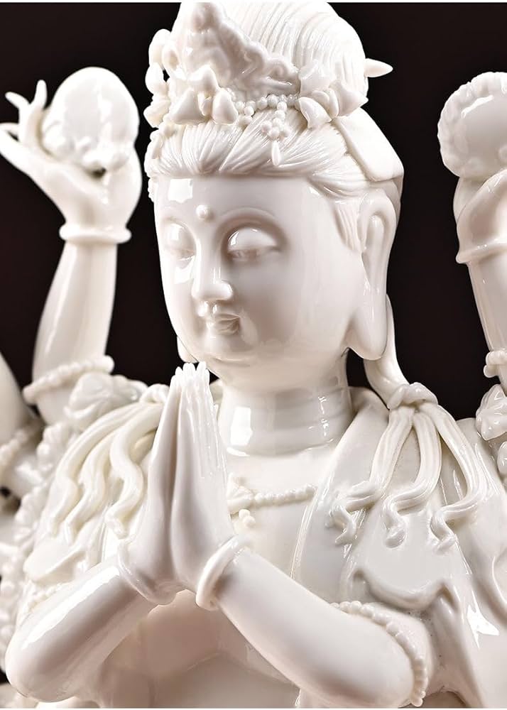 Amazon｜観音様置物 白磁42cm水月千手観音像 仏壇用ホーム