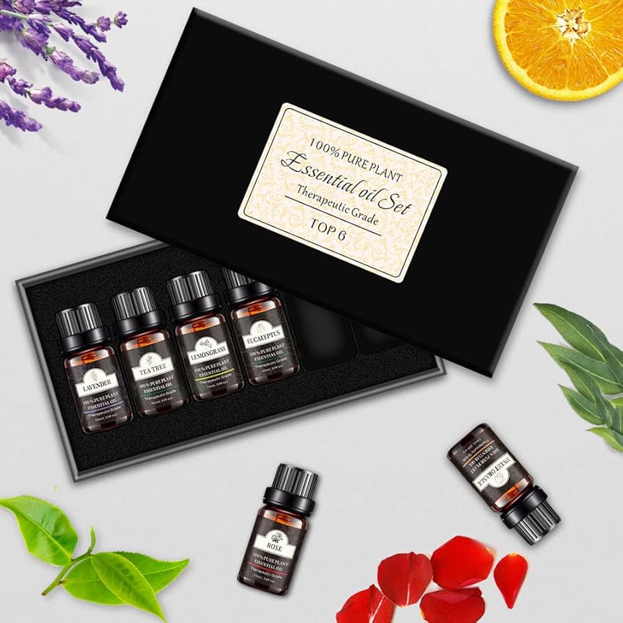 Amazon.co.jp: Poven アロマオイル 6種セット エッセンシャルオイル