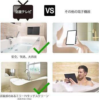 Amazon | elecsung 防水テレビ お風呂 22V型 Android TV 浴室用