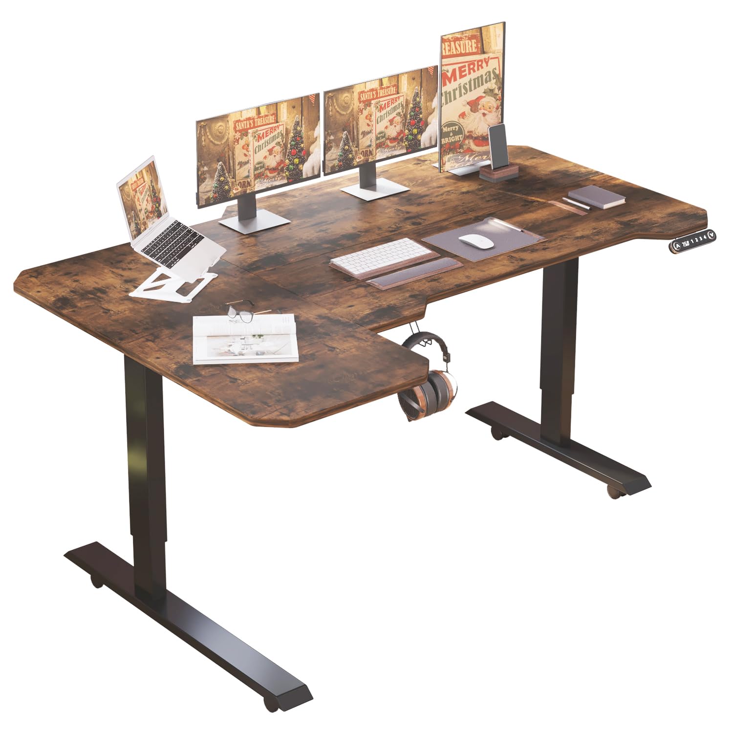 Amazon | BilBil デスク パソコンラック つくえ 電動昇降式 机 150CM