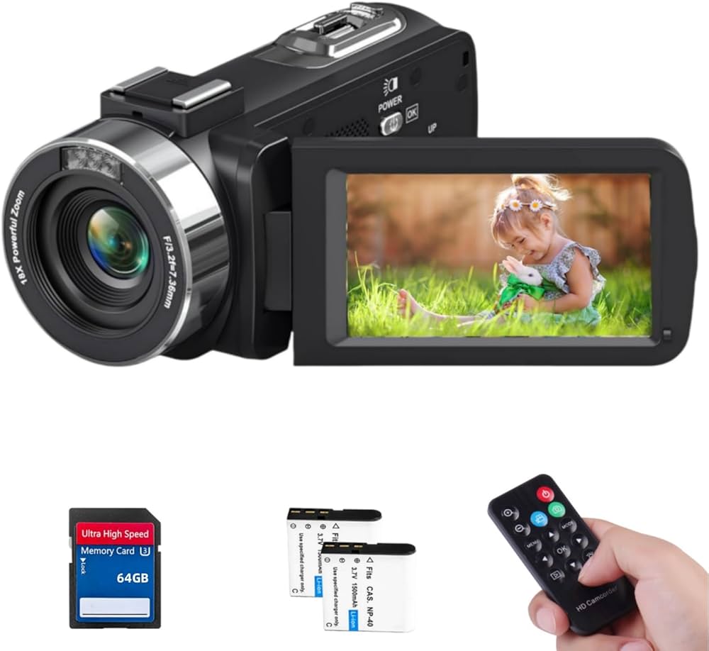 Amazon | ビデオカメラ 4K30FPS 48MP 18Xデジタルズーム IRナイト