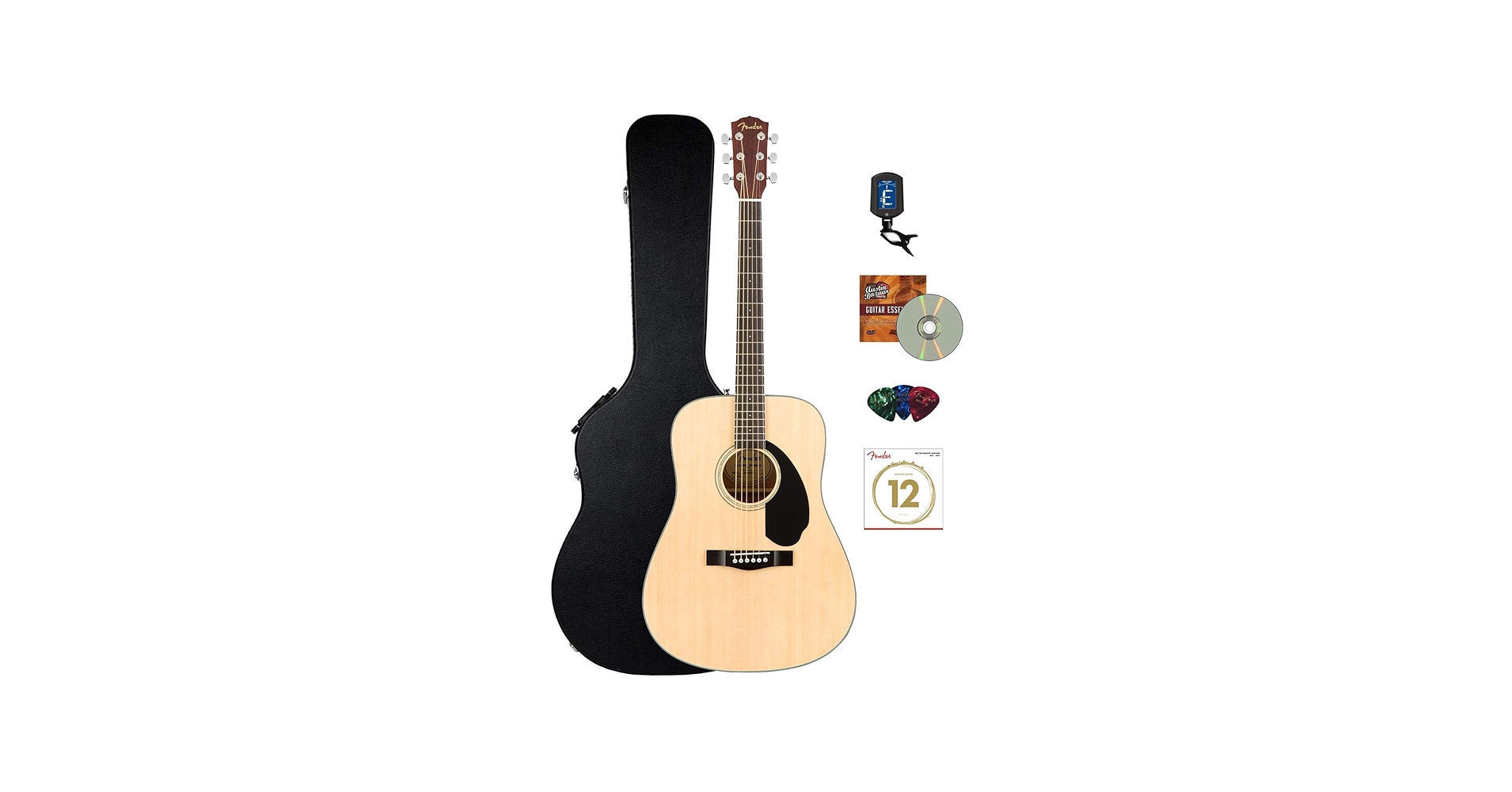 Amazon.com: Fender CD-60S Acoustic Guitar - Natural Bundle with