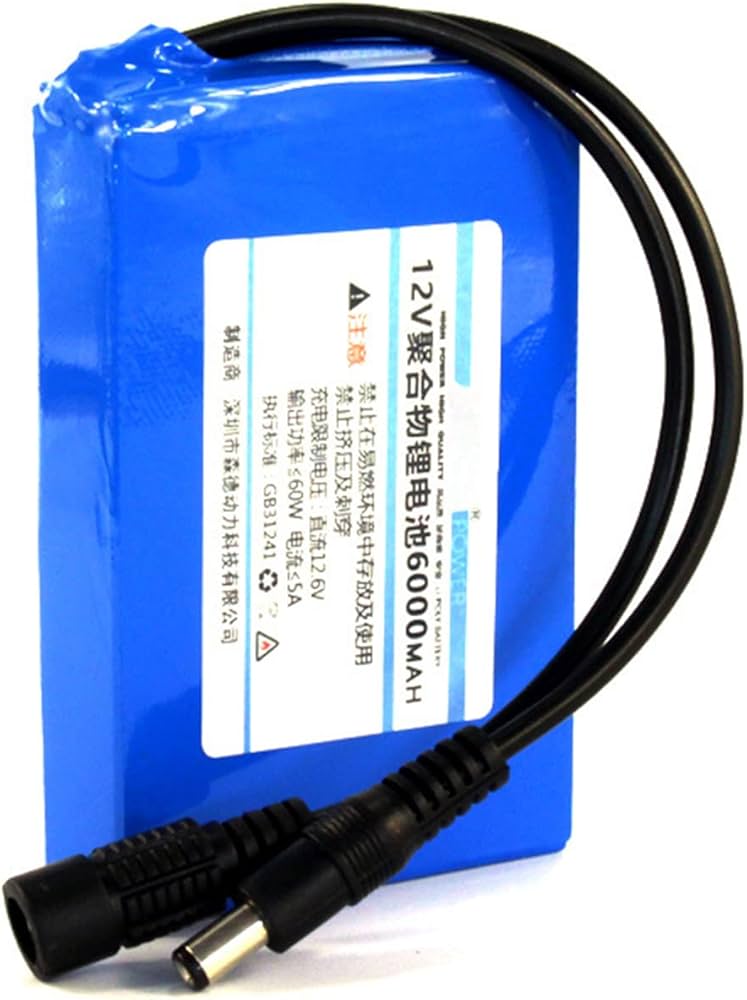Amazon.co.jp: 12V 6000mAh ポリマー リチウム バッテリー 充電式