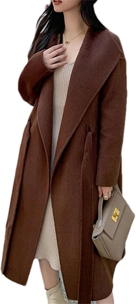Amazon.com: Women'S Alpaca Blend Reversible Wool Pea Coat Lapel