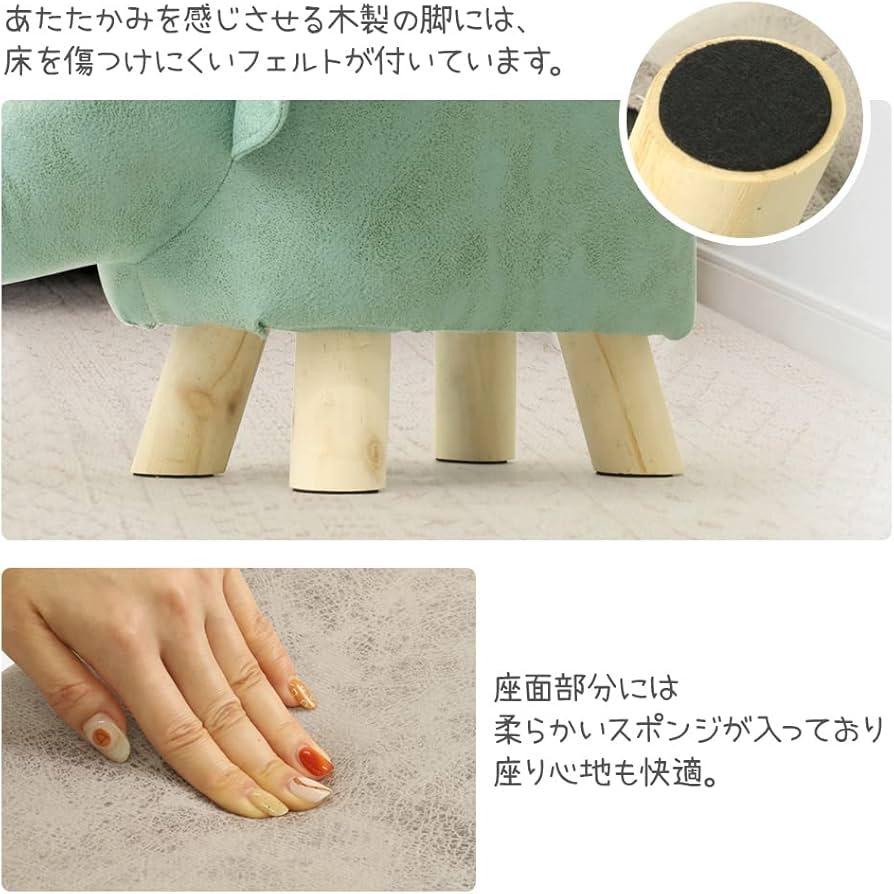 Amazon.co.jp: wellz アニマルスツール ゾウ ぞう オットマン 玄関