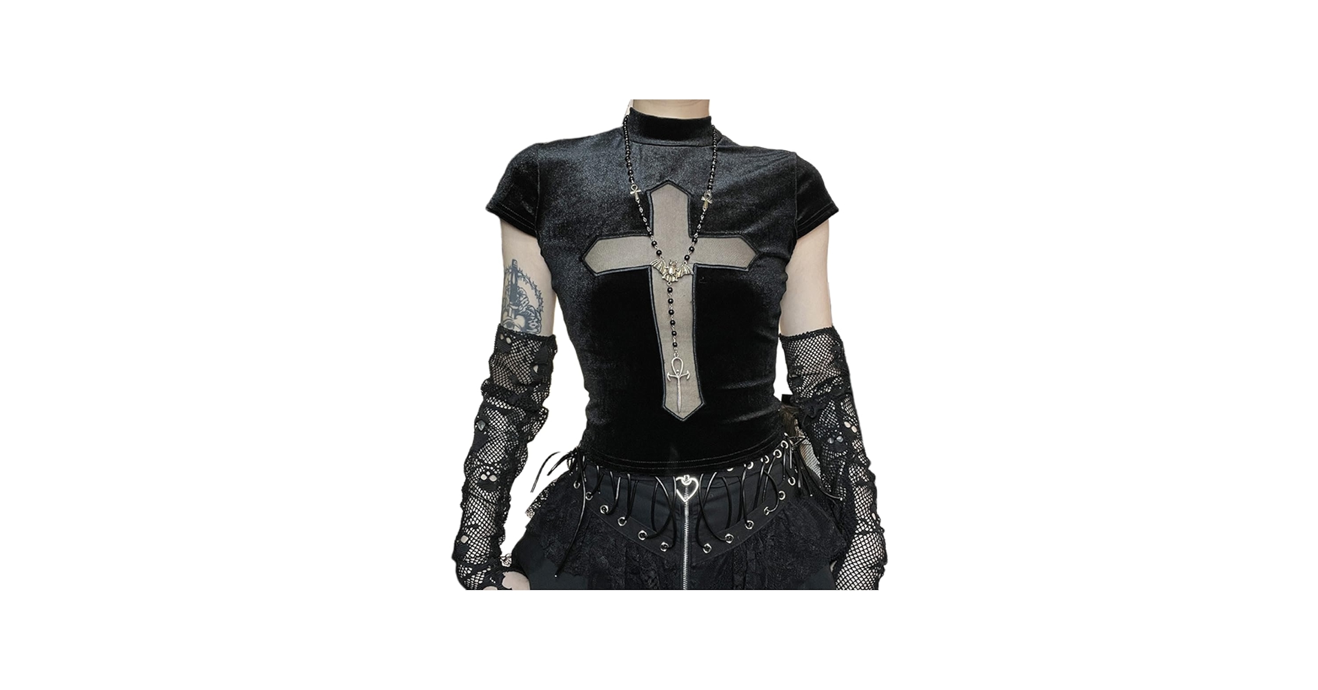 Amazon.com: XCJIKUKE Gothic Emo Lace Up Crop Tops Y2k Harajuku