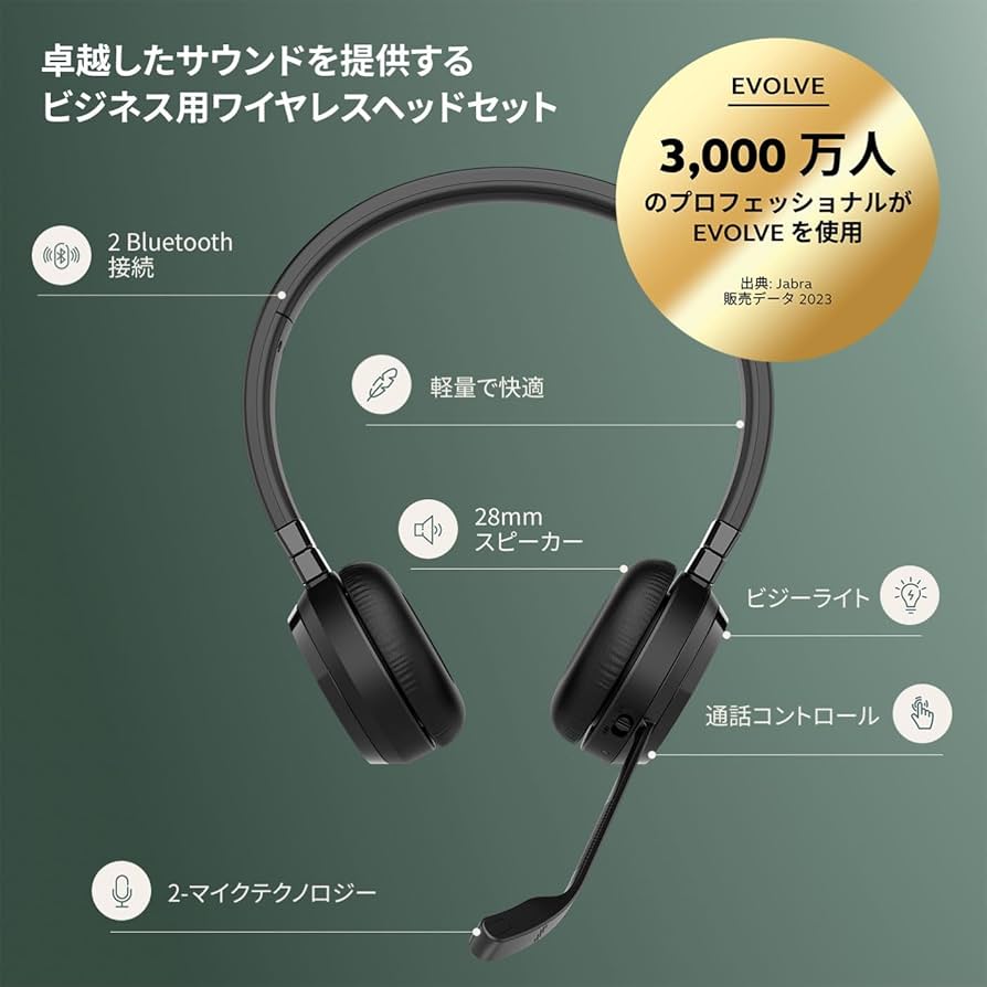 Amazon.co.jp: Jabra ヘッドセット Evolve 65 TE ワイヤレス スタンド