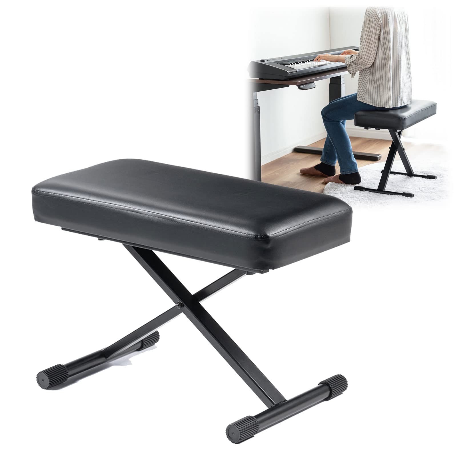 Amazon.co.jp: イーサプライ ピアノ椅子 キーボードベンチ X型 幅60cm