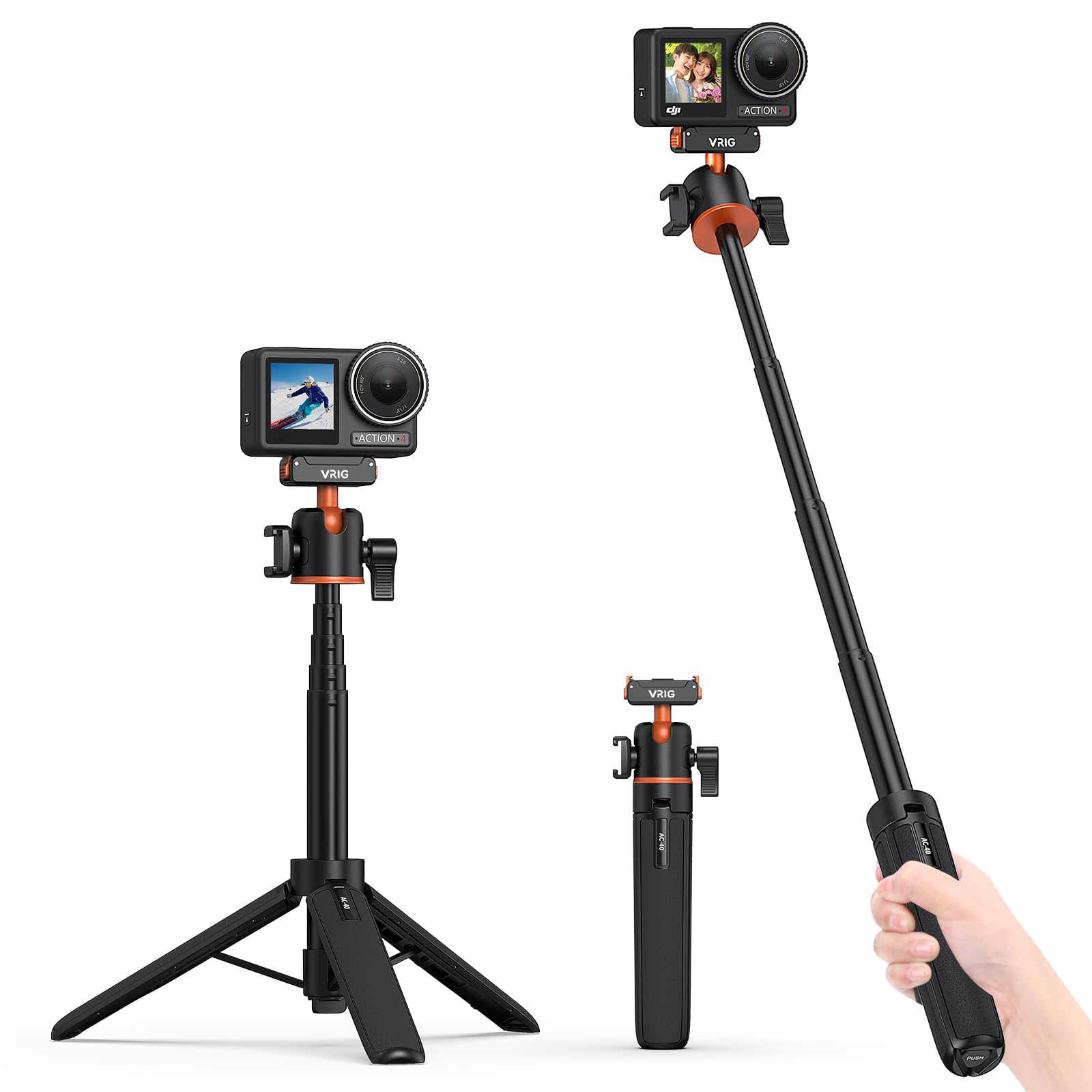 Amazon | VRIG DJI Osmo Action 5Pro 4 3用 三脚 55cm クイック