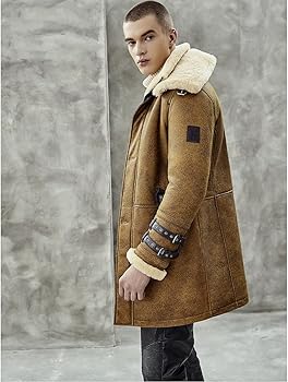 Amazon | [Denny&Dora] ムートン フライトジャケットメンズB7ボンバー