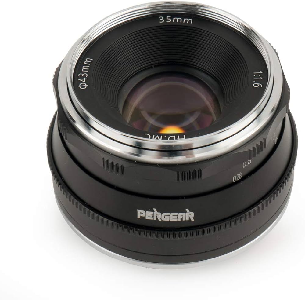 Amazon.co.jp: PERGEAR 35mm F1.6 マニュアルフォーカス固定レンズ