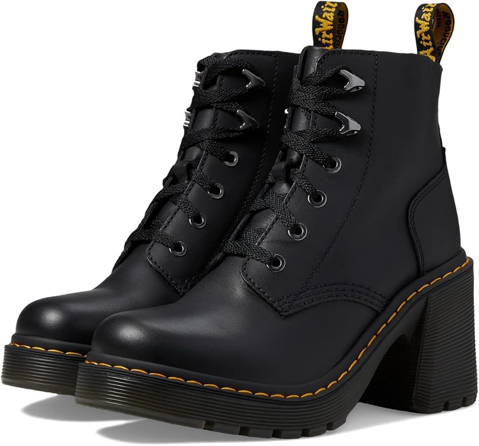 Amazon.com: Dr. Martens, Women's Jesy 6 Tie Boot, Black Sendal, 5