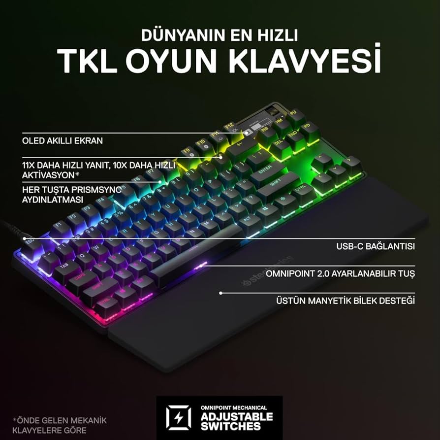 SteelSeries Apex Pro TKL (2023) - Teclado gaming HyperMagnetic, o