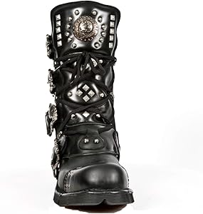 Amazon | New Rock Newrock NR M.1474 S1 ブラックブーツ - ユニ