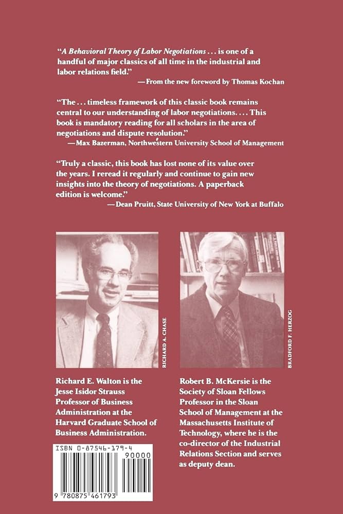 A Behavioral Theory of Labor Negotiations: An Analysis of a Social