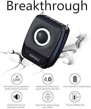 Amazon.co.jp: SHIDU ワイヤレス ハンズフリー拡声器 小型 高出力25W