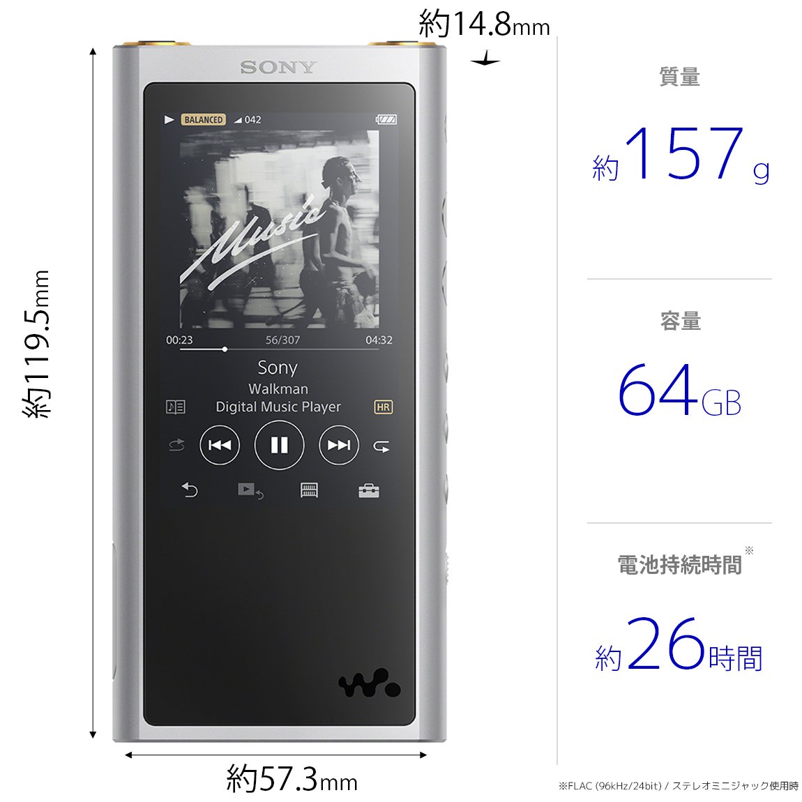 Amazon.co.jp: ソニー ウォークマン ZXシリーズ 64GB NW-ZX300